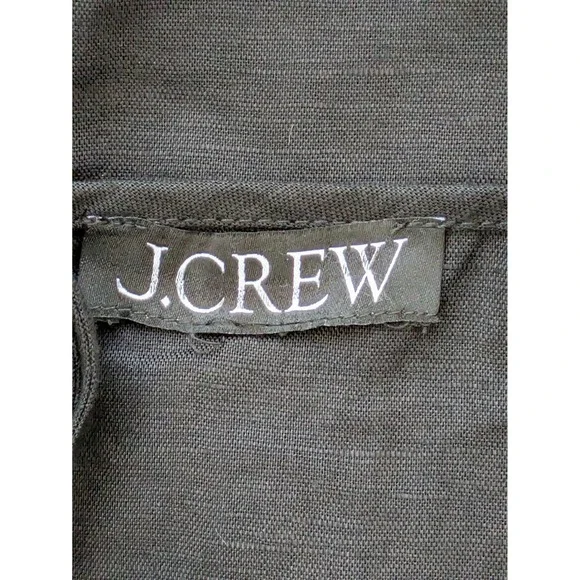 J. Crew Linen Cotton Blend Tie Back Midi Dress Size M Black NWOT $128 CI281 - Picture 6 of 9